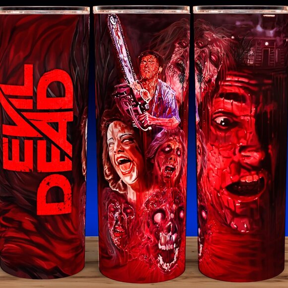 Glow in the Dark Evil Dead Ash Williams Retro SciFi Movie Cup Mug Tumbler - Picture 2 of 4